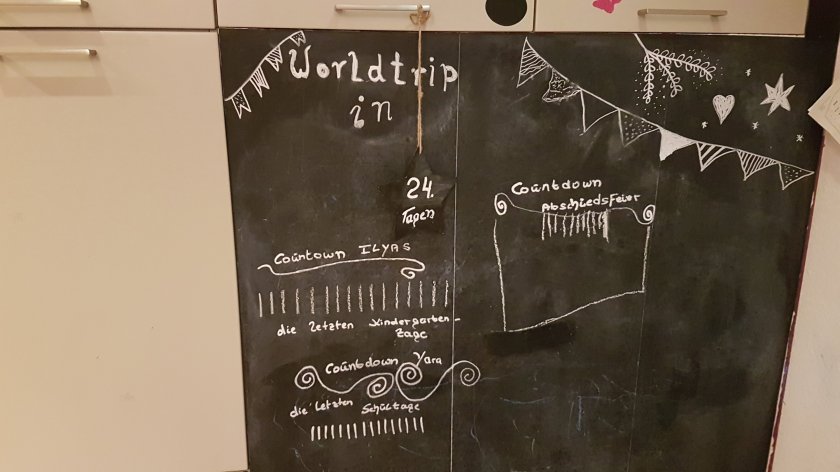 Unsere Countdownwand in der Küche